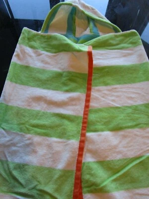 POTTERY Barn Kids green stripe  nursery hooded towel photo shoot smp 23 34  - Image 1 of 4