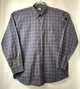 Cabela's Mens Oxford Tattersall Check Shirt XL Tall Blue White Rust Long Sleeve - Picture 1 of 18