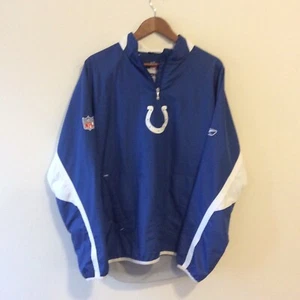 Pullover cortavientos Reebok auténtico lateral para hombre M Indianapolis Colts 1/4 cremallera - Imagen 1 de 5