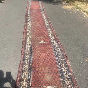Antique Persian Rug Runner 3x14 Ft Hand-Knotted Wool (CUTTER RUG) - Picture 1 of 10