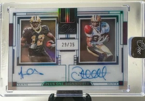 Marques Colston and Joe Horn 2023 Panini One #156 Plus One Signatures /35 Sealed - Bild 1 von 3