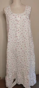 Vintage Barbizon Nightgown Sz S White Floral Cotton Lace Cottagecore Grannycore - Picture 1 of 8