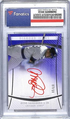 2017 Topps Diamond Icons Red Ink Signatures Purple #RA-RS Ryne Sandberg NM-MT Au - Image 1 of 2