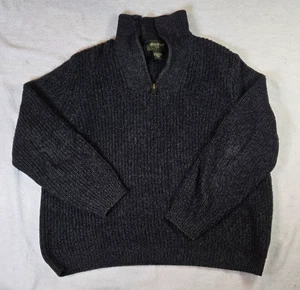Eddie Bauer Mens Sweater Pullover Quarter Zip Cotton Gray size Large - Picture 1 of 3