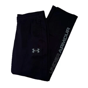 Under Armour Lined Black Sweats Joggers Size Youth XL Loose - Picture 1 of 7