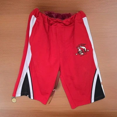 Y2K VTG 90s Vokal Red Shorts Mens 2XL Baggy Rap Hip Hop Grunge Skater Patchwork - Image 1 of 4