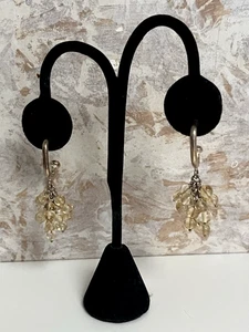 MCM 925 Sterling and Crystal Cluster Bead Dangle Earrings - Picture 1 of 4