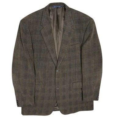 Coppley Wool Cotton Corduroy Blazer Check Sport Coat Brown 42T - Image 1 of 4