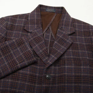 Pendleton Blazer Mens 40 Brown Blue Plaid Oregon Tweed Wool Suede Elbow Patches - Picture 1 of 17