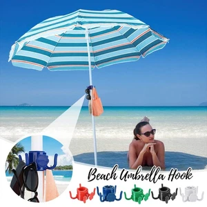 Beach Umbrella Hanging Hook 4-Prongs Plastic Clothes Sunglasses Bags Accessorie. - Picture 1 of 20