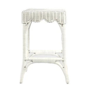 Belle Rattan Bar Stool Outdoor Undercover Seat Bar Furniture 43x65cm White - Picture 1 of 4