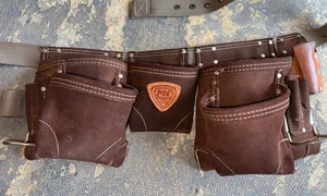 McGuire-Nicholas 11 Taschen Leder Taille Werkzeuggürtel/Auftragnehmerschürze dunkelbraun - Bild 1 von 7