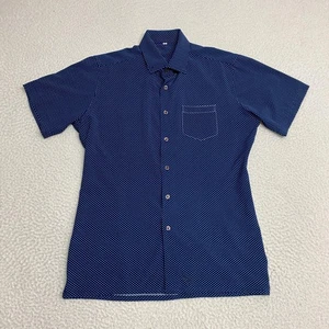 Camisa State And Liberty Para Hombre Mediana Azul Blanco Polkadot Calce Atlético Rendimiento - Imagen 1 de 10