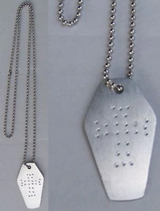 COLLANA PIASTRINA MILITARE ALLUMINIO BARA CROCE INCISA - Picture 1 of 1