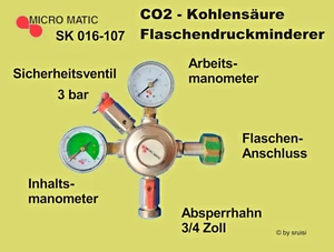 Druckminderer Biogon - Mischgas Druckregler Zapfanlage Flaschenschlüssel - Bild 1 von 2