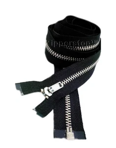 Mantel Futter Metall Reißverschlüsse YKK #3 Aluminium Trennung 54" - 100" Made in USA - Bild 1 von 5