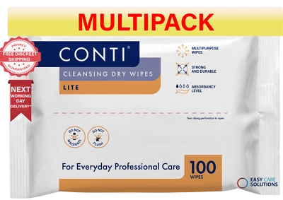 Conti Lite Small Patient Vernacare Dry Wipes - 24 x 18 cm - Multi Pack