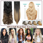 Real Mimic-Human Hair Extensions Clip In 8PCS Full Head Extensions Natural Ombre