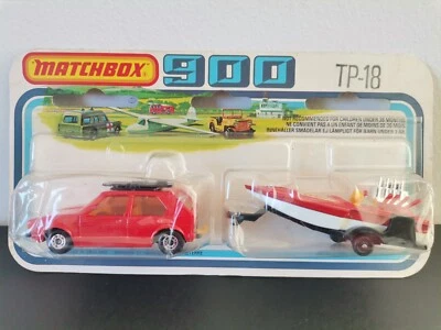 MATCHBOX 900 TP-18 VW GOLF Seafire Boat & Trailer - Immagine 1 di 4