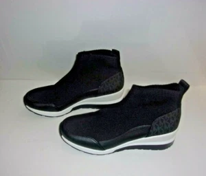 Michael Kors Sneakers Zeppa Nero Elasticizzato Slip-on Stivaletti Taglia 10 M - Foto 1 di 6