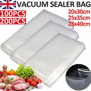 200pcs Textured Vacuum Sealer Bags Vac Seal Dry Wet Pack Food Saver Storage Bag - Picture 1 of 16