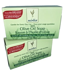 lot of 2 neolia olive oil soap bar 140 g w/Aloe Vera organic new - Picture 1 of 4
