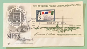 Sc 1311 5c 1966 SIPEX Souvenir Sheet Official FDC Art Craft Cachet - Picture 1 of 3
