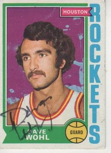 Topps #108 1974-75 firmado por Dave Wohl - Houston Rockets - Imagen 1 de 1