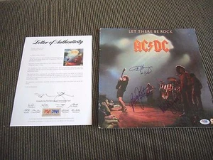 AC/DC Let There Rock Angus Malcolm Young Brian Cliff Signed LP PSA Certified - Picture 1 of 2