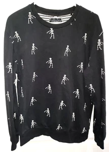 SUDADERA HALLOWEEN TOP DENIM & FLOWER MUJER GRANDE negra ESQUELETO POR TODAS PARTES - Imagen 1 de 1