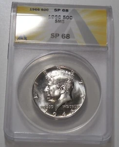1966 SMS Kennedy Half Dollar - ANACS SP/MS 68 FROSTED - Picture 1 of 2