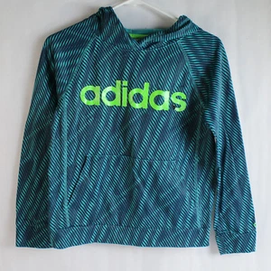 Adidas Teal and Green Hooded Sweatshirt Boy's Size M (10-12) - Picture 1 of 5