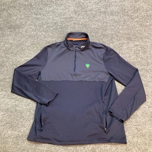 KJUS David Midlayer Half Zip Men XL Grid Golfing Golf Wicking Embroidered Preppy - Picture 1 of 13