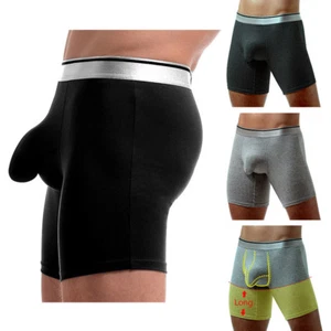 Mens Cotton Boxer Trunk Bulge Pouch Underwear Breathable Underpants Plus Size - Picture 1 of 16