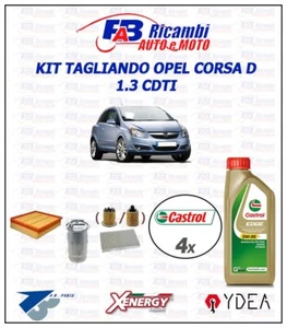 KIT TAGLIANDO OPEL CORSA D 1.3 CDTI - 4 FILTRI 4 LITRI CASTROL EDGE 5W30 - Foto 1 di 1