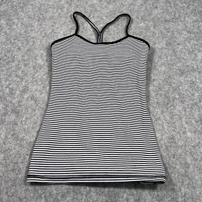 Camiseta sin mangas Lululemon Athletica Slope Stripe plateada pizarra jaspeada negra Power Y talla 4 Foto 1 de 4