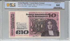 1979 / IRELAND REPUBLIC / CENTRAL BANK OF IRELAND / 10 POUNDS / 64 CHOICE UNC - Picture 1 of 2