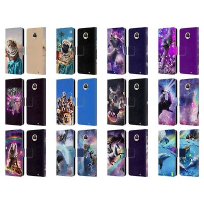 FUNDA BILLETERA LIBRO CUERO ANIMALES GALAXIA ALEATORIA OFICIAL PARA TELÉFONOS MOTOROLA 2 Foto 1 de 4