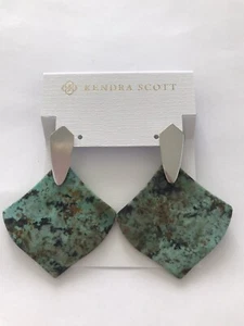 Neu mit Etikett Kendra Scott Astoria Ohrhänger Statement Silber afrikanischer Türkis - Bild 1 von 4