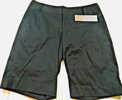 Daisy Fuentes Favorite Fit Black Onyx Cotton Bermuda Shorts Sz 4 Pockets NWTs - Image 1 of 4