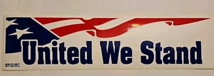 Vtg United We Stand Truck/Car 3" x 11 1/2Flag Bumper Sticker Patriotic - Bild 1 von 2