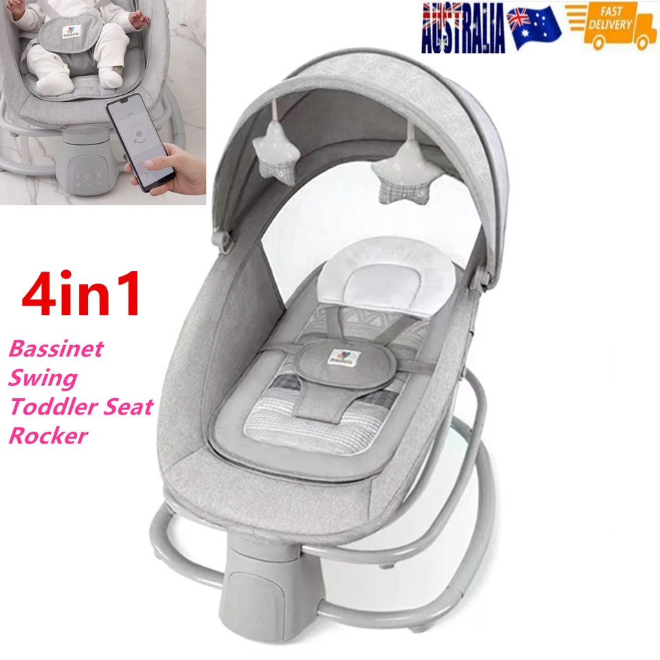 4in1 Baby Swing Bouncer Mastela New born Rocker Electric Leaf Bassinet Upto18Kg - image 1 of 4