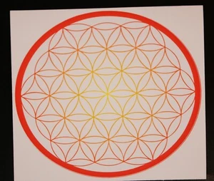 Sticker Lebensblume 20cm, gold-orange-rot verlauf, Fensterbild,Autoaufkleber - Bild 1 von 1