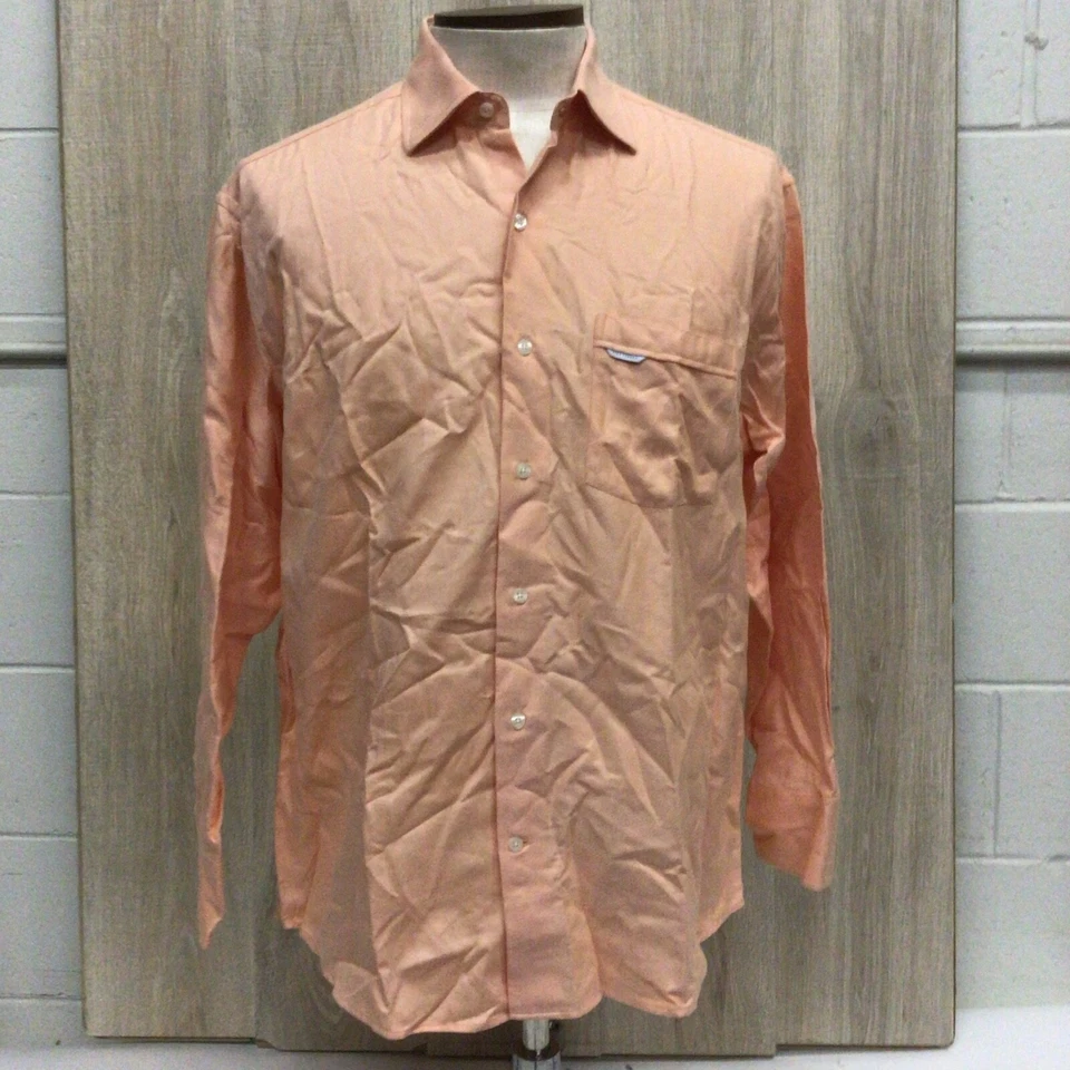 ВИНТАЖНЫЙ ALEX CANNON МУЖСКОЙ ДЛИННЫМ РУКАВОМ НА ПУГОВИЦАХ ОРАНЖЕВЫЙ РУБАШКА РАЗМЕР L НОВЫЙ С ЯРЛЫКАМИ V28 - Изображение 1 из 4