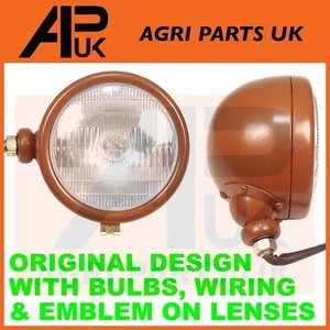 Pair ORIGINAL DESIGN Ferguson TE20 TEA20 TED20 TEF20 Tractor Headlights Headlamp - Picture 1 of 3