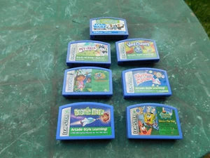 Leap Frog Leapster Learning Game Cartridges Lot 7 Dora Pets Star Wars Spongebob - Picture 1 of 3