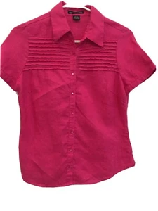 Blusa Mujer-SAINT TROPEZ WEST-rosa 100% Lino Cuello Pequeña - Imagen 1 de 6