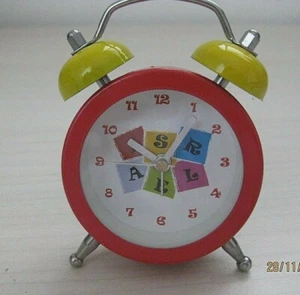 Collectable Red And Yellow Mini Alarm Clock Israel Gift New Judaica - Picture 1 of 4