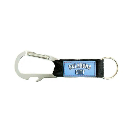 Oklahoma City Thunder Carabiner Keychains Keyrings with Bottle Opener Cover