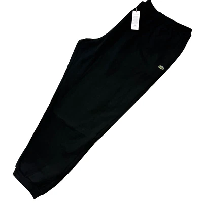 LACOSTE Heavy Fleece Sweatpants Gator Patch Black 4XLT NWT New MSRP $140 - Image 1 of 4